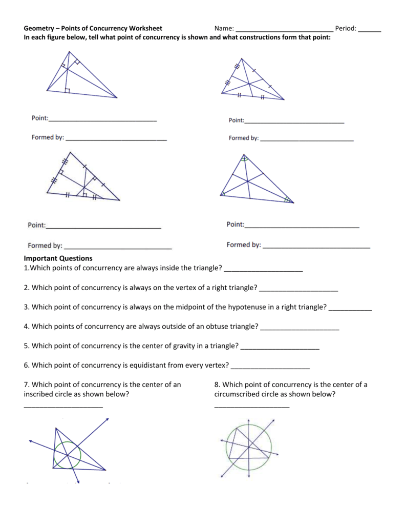 Geometry Fall 23 Lesson 23-23 MP23 Worksheet Triangle Centers For Centers Of Triangles Worksheet