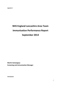 NHS England Lancashire Area Team Immunisation