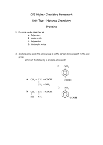 2. Proteins Homework - Uddingston Grammar School