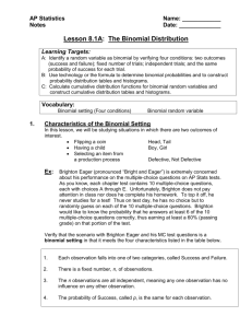 CN 8.1A The Binomial Distribution