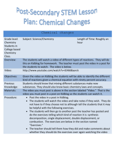 Post-Secondary STEM Lesson Plan: Chemical Changes Chemical