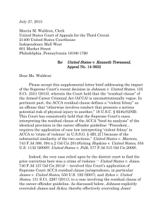 Supplemental letter brief for Kenneth Townsend (July 27, 2015)