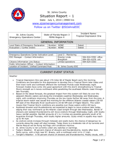 Situation Report - 1 - St. Johns County Emergency Management