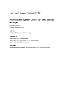 Planning for System Center 2012 R2 Service