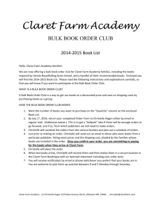 Claret Farm Academy BULK BOOK ORDER CLUB 2014