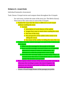 Religion 25- Gospel Study