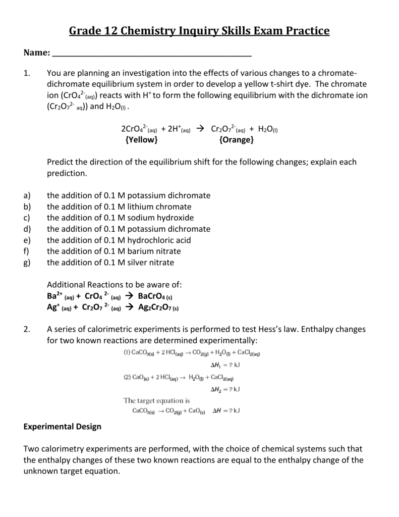 Exam Review Inquiry Questions 2014