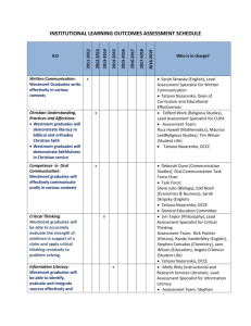 institutional learning outcomes assessment schedule