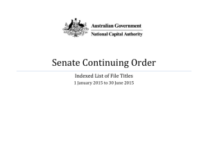 Senate Continuing Order - 1 January to 30 June 2015