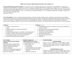 ERDG 623 Practicum: Differentiated Instruction and Coaching, 5-12