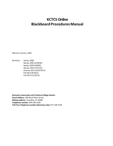 Blackboard Manual of Procedures