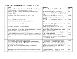 Scholarly Intersections F 2014 Awards