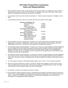 2015 Miss Strassenfest Contestants Rules and Responsibilities