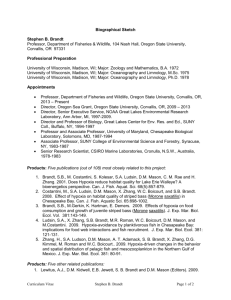 Short resume. - Department of Fisheries and Wildlife