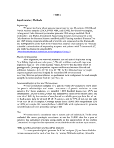 Text S1 Supplementary Methods Sequencing: We generated new