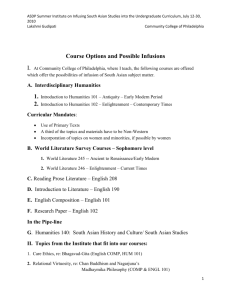 Course Options and Possible Infusions - East