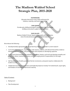 The Madison Waldorf School Strategic Plan, 2015-2020