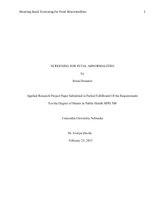 Screening for Fetal Abnormalities