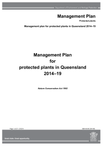 Management plan for protected plants in Queensland 2014*19