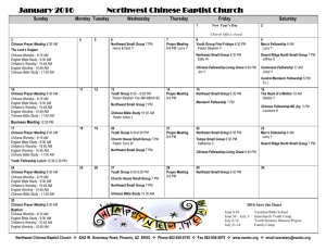 january calendar - Northwest Chinese Baptist Church