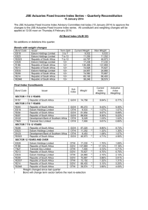 JSE Actuaries Fixed Income Index Series – Quarterly Reconstitution