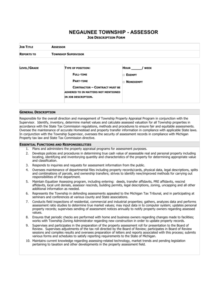 assessor-job-description