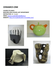 Ceramics One Syllabus - Mr. Snyder