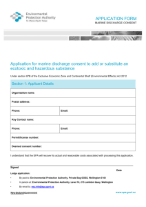 Application form: Single ecotoxic and hazardous marine discharge