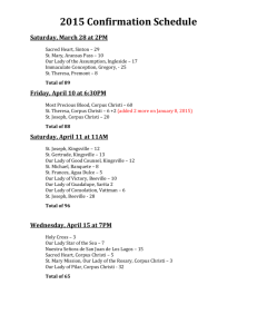 2015 Confirmation Schedule - Diocese of Corpus Christi