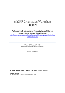 mhGAP Orientation Workshop Report