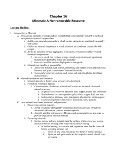 Ch. 16 Minerals Lecture Notes