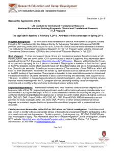 TL1 Program Request for Application (RFA)