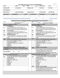 Page of 2 2014 CAMC Infection Prevention UTI WORKSHEET Name
