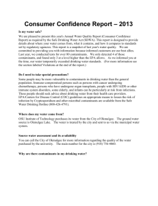 Consumer Confidence Report – 2013