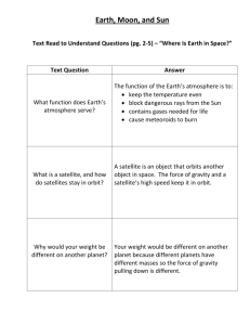 Earth, Moon, and Sun Text Read to Understand Questions