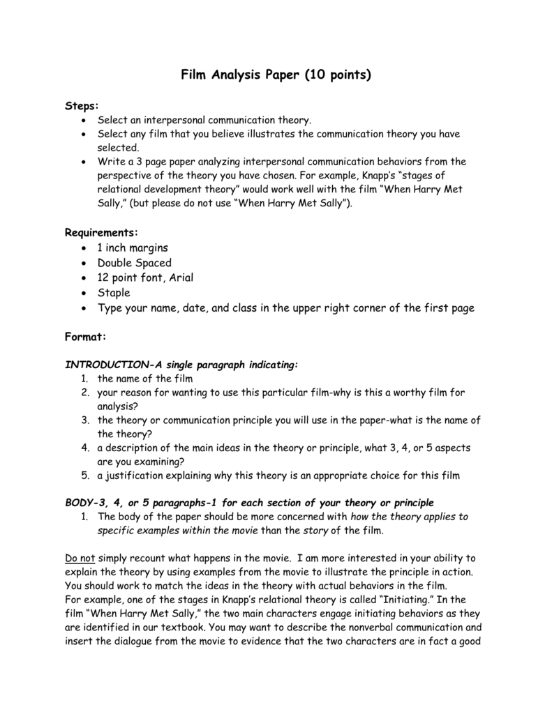 interpersonal-film-analysis-paper