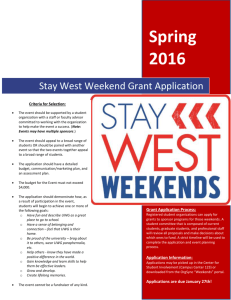 Stay West Weekend Grant Application