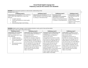 Second Grade Benchmarks