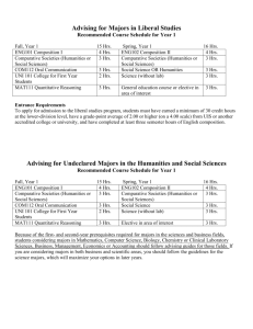 Undeclared Majors in the Humanities and Social Sciences