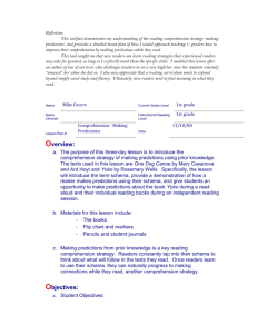 Artifact 2a.2 - Comprehension (fiction) Lesson Plan