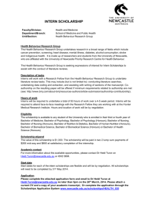 intern scholarship - University of Newcastle