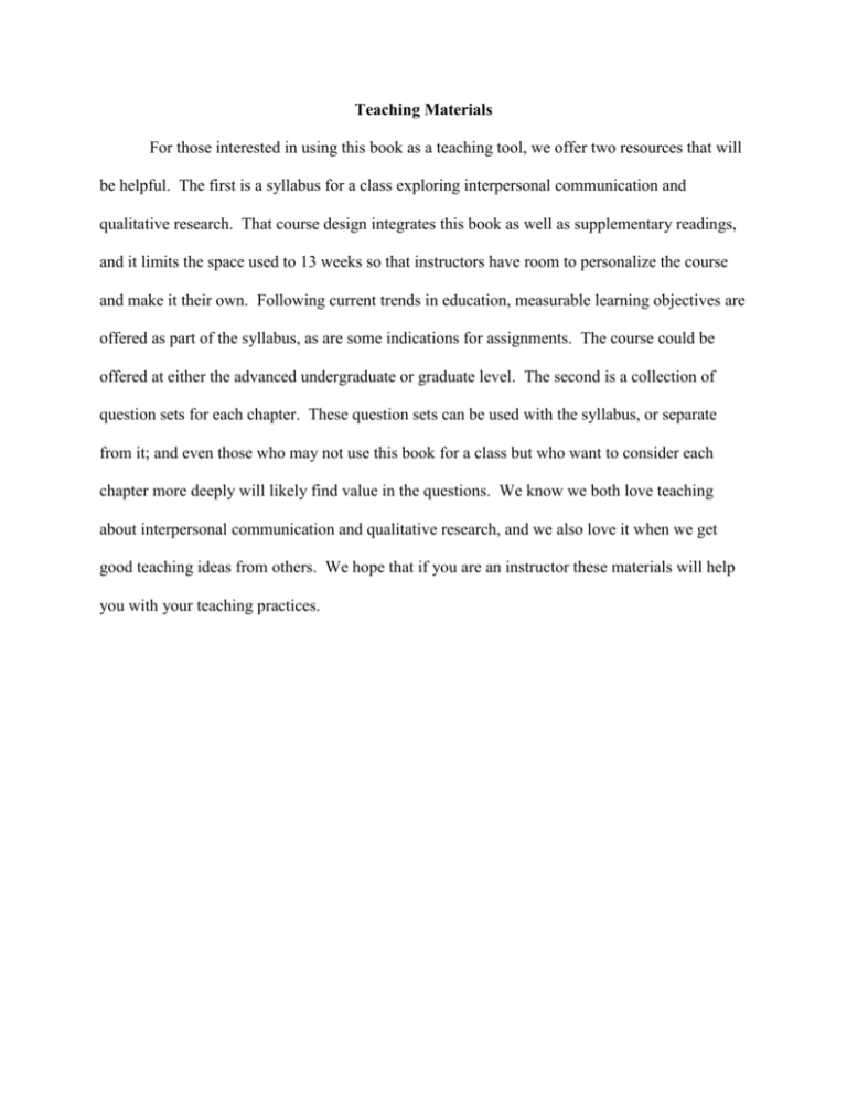 teaching materials essay