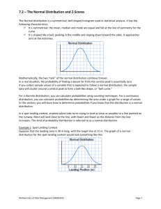 7.2 – The Normal Distribution and Z