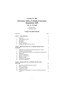 Electricity Safety (Cathodic Protection) Regulations 2009