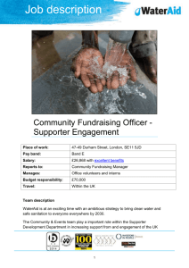 Job description Community Fundraising Officer