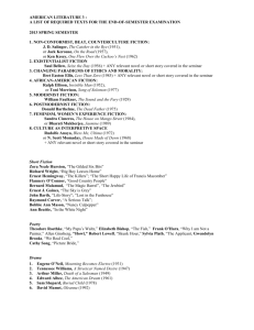 AMERICAN LITERATURE 3 : A LIST OF REQUIRED TEXTS FOR