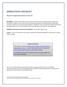 CDBG-DR Buyout Demolition Checklist