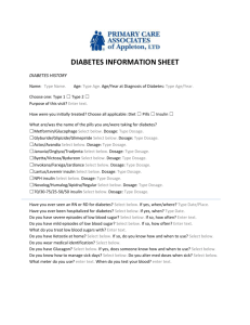 Diabetes Information Sheet - Primary Care Associates of Appleton