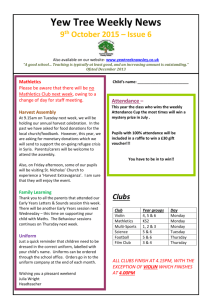 9th October 2015 issue 6 - Yew Tree Community Primary School