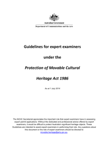 Guidelines for expert examiners under the Protection of Movable